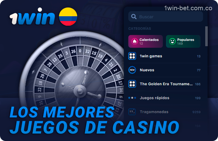 Categorías de juegos de casino en 1Win