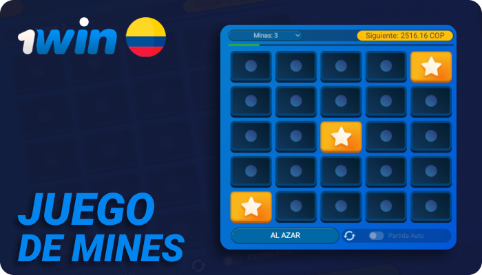 Mines juego en 1win Colombia