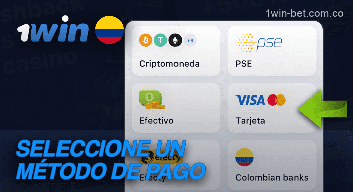 Seleccione un método para ingresar fondos en su cuenta 1win
