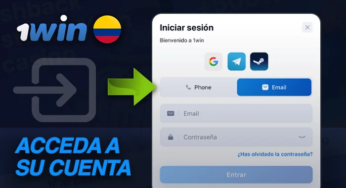 Conéctese o cree una cuenta en 1win