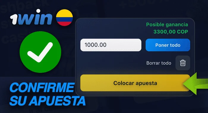 Confirme su apuesta en 1win