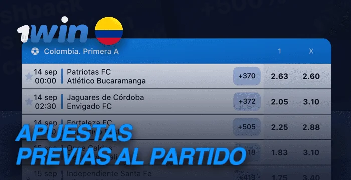 Apuestas pre-partido en 1win en Colombia