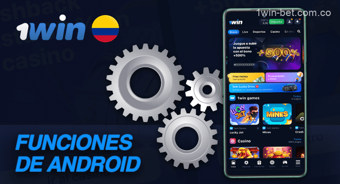 Características de la aplicación 1win en dispositivos Android