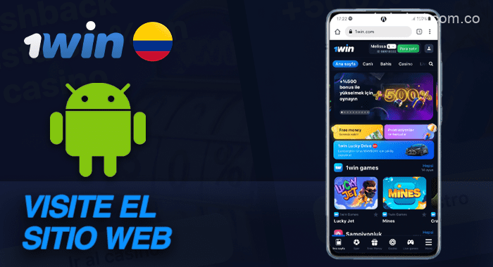 Acceder a 1win desde un dispositivo móvil Android