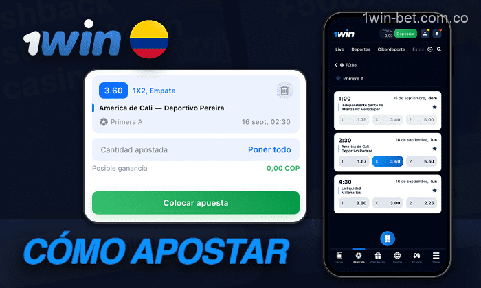 Instrucciones para apostar con la aplicación móvil de 1win