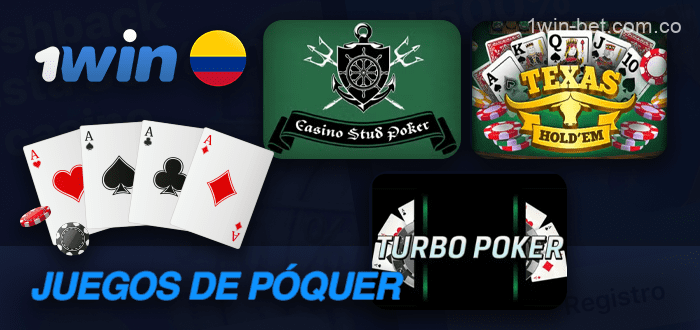 Juegos de póquer en la aplicación móvil 1win