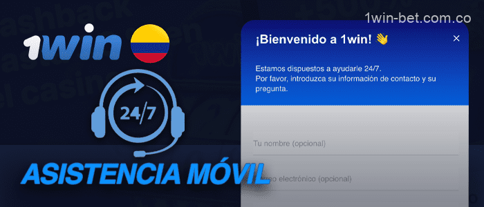 Asistencia al jugador colombiano en la aplicación móvil de 1win
