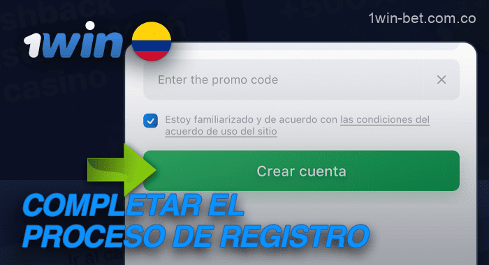 Completa el proceso de registro en 1Win Colombia