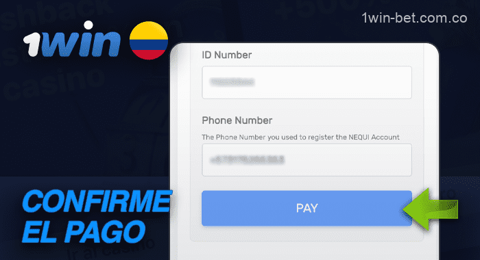 Confirme la transacción en la página del banco